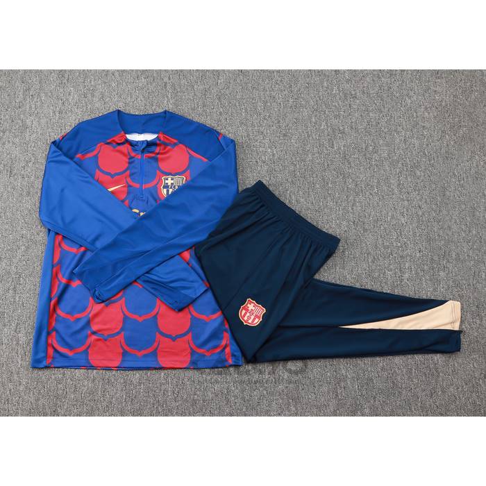 Tuta da Track di Felpa FC Barcellona 2024-2025 Blu e Rosso